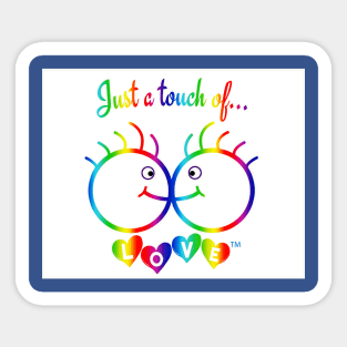 Just A Touch of LOVE - LGBTQIA+ Males - Vertical Rainbow - Back Sticker